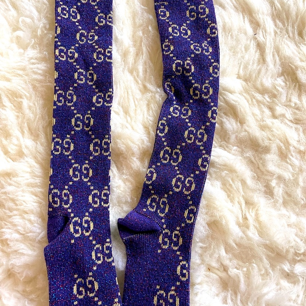 Glittery purple knee high socks